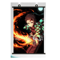 Demon Slayer Anime Poster Scroll Anime Tanjiro firecut Wall Art Pictures Hanging Aesthetic Room Decor Canvas HD Printed Frame Canvas Painting 40 x 60 cm16 x 24 Inches