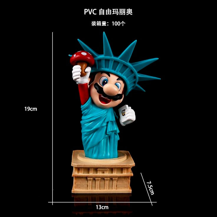 Super Mario Liberty Figure – PVC Crossover Collectible (19cm) - Collectibles clan