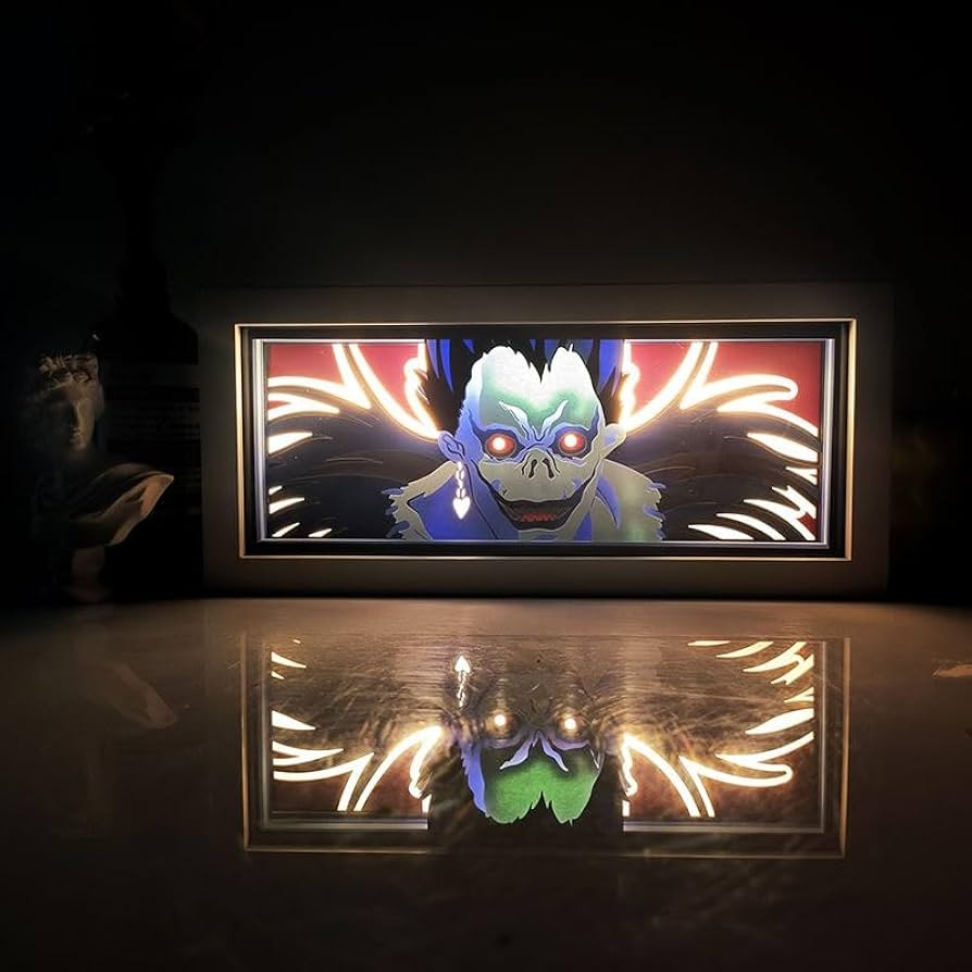 Deatnote A 3D rectangular Lamp Death Note RYUK Light Box Shinigami Ryuk 3D Lamp Box Light Lamp Night Light Death Note