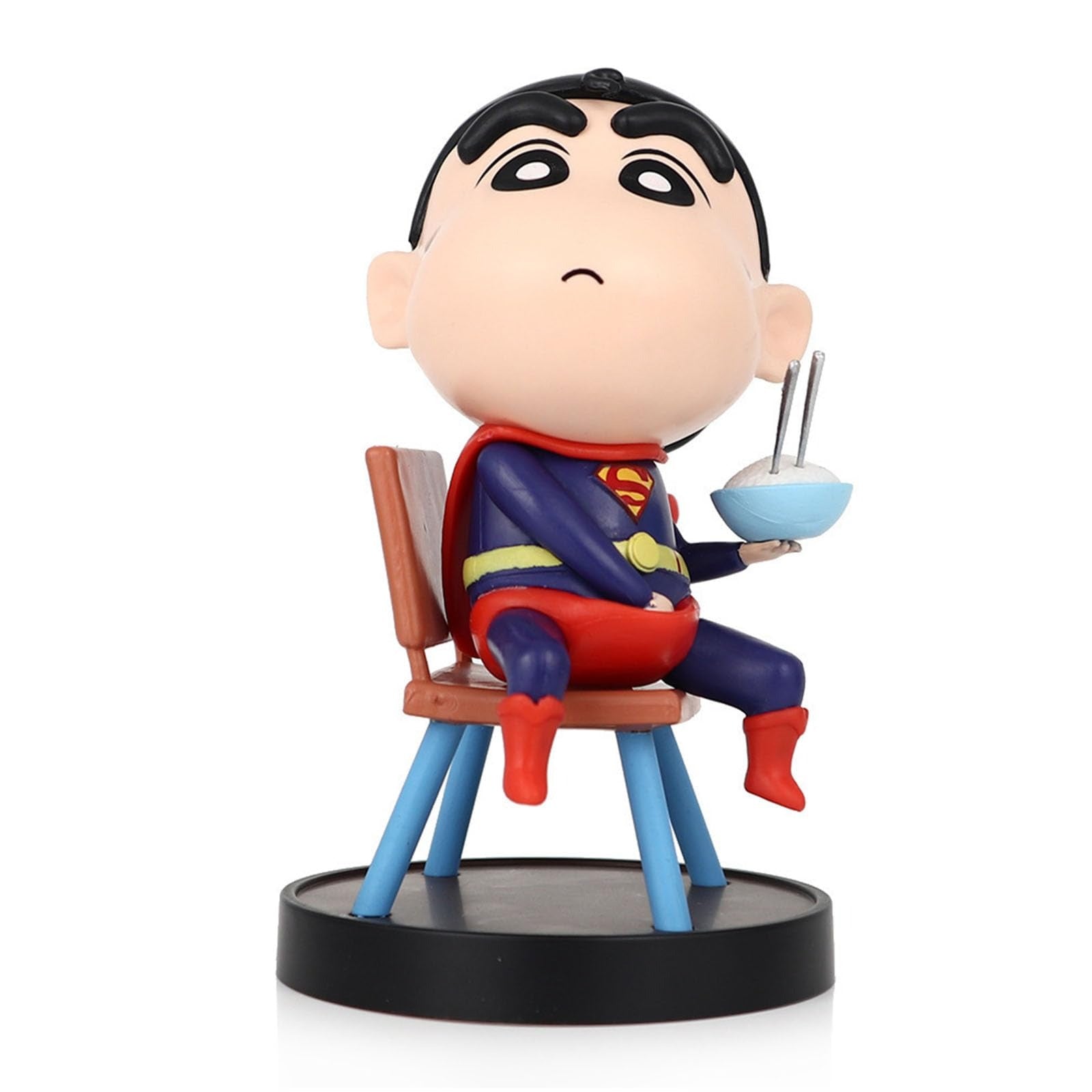 Shinchan Inspired Superman Action Figure  Cute Cartoon Hero Figurine  PVC Collectible Toy Model for Desk Decor, Car Dashboard collectibles clan