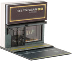 1:64 Scale Miniature See You Again Coffee Shop Scene – Simulation Display with LED Lighting(Excludes Figurines and Car Models)