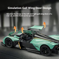 1:32 Scale Aston Martin Valkyrie AMR Pro Die-cast Model, High-Performance Track Car Replica with Aerodynamic Wings