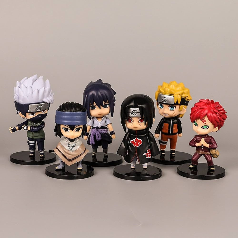 Collectibles clan : Naruto 6 F Action Figure Limited Edition for Car Dashboard, Decoration, Cake, Office Desk & Study Table (10cm)(Pack of 6)
