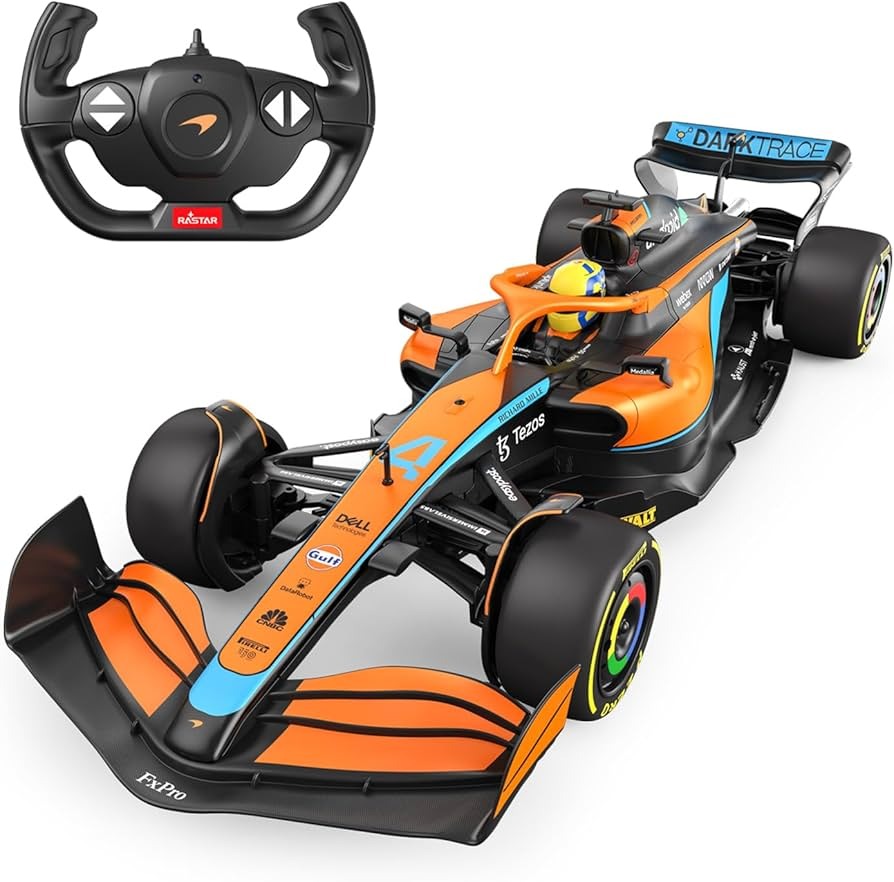 Rastar 1:18 Scale McLaren MCL36 Lando Norris #4 Remote Control Car, Official Formula 1 Team R/C Replica