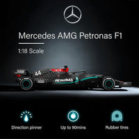 Rastar 1:18 Scale Mercedes-AMG F1 W13 Lewis Hamilton #44 Remote Control Car, High-Speed Licensed Formula 1 R/C Toy