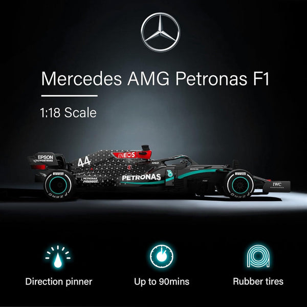 Rastar 1:18 Scale Mercedes-AMG F1 W13 Lewis Hamilton #44 Remote Control Car, High-Speed Licensed Formula 1 R/C Toy
