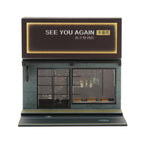1:64 Scale Miniature See You Again Coffee Shop Scene – Simulation Display with LED Lighting(Excludes Figurines and Car Models)