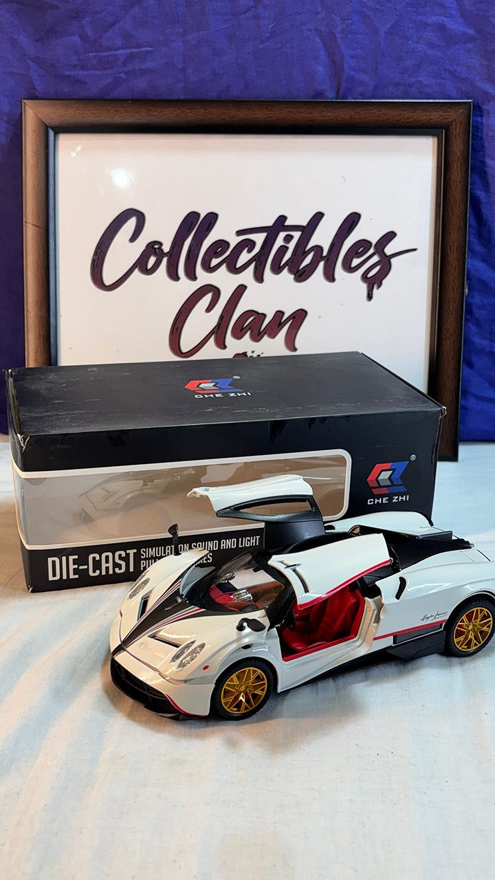 1:24 Scale Pagani Huayra BC Alloy Die-cast Model Car, Hypercar Replica with Opening Gullwing Doors and Realistic Engine Sound Realistic Model Gift for Kids, Boys & Diecast Collectors