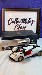 1:24 Scale Pagani Huayra BC Alloy Die-cast Model Car, Hypercar Replica with Opening Gullwing Doors and Realistic Engine Sound Realistic Model Gift for Kids, Boys & Diecast Collectors