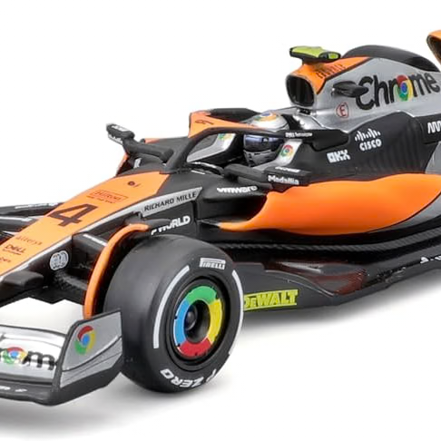 CCA 1:43 Scale McLaren MCL60 Lando Norris #4 Die-cast Car, Premium Edition in Acrylic Display Case for Collectors