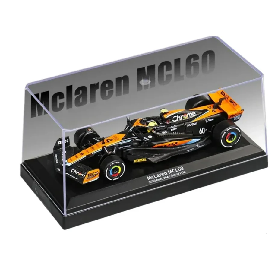 CCA 1:43 Scale McLaren MCL60 Lando Norris #4 Die-cast Car, Premium Edition in Acrylic Display Case for Collectors