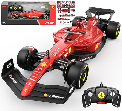 Rastar 1:18 Scale Ferrari F1-75 Charles Leclerc #16 Remote Control Car, Licensed Formula 1 R/C Model for Racing Fans