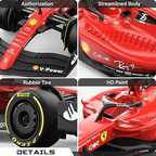 Rastar 1:18 Scale Ferrari F1-75 Charles Leclerc #16 Remote Control Car, Licensed Formula 1 R/C Model for Racing Fans