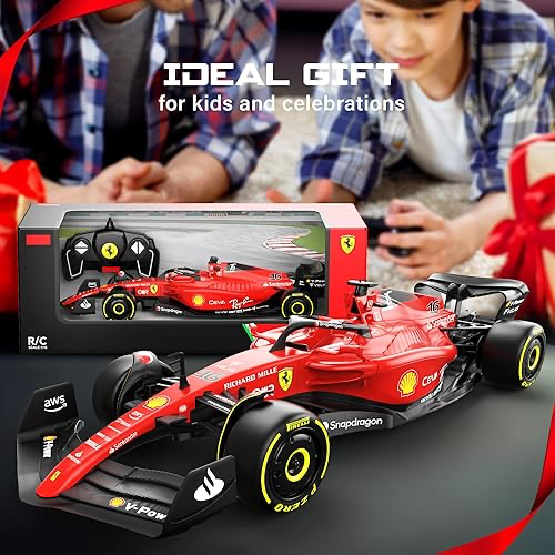 Rastar 1:18 Scale Ferrari F1-75 Charles Leclerc #16 Remote Control Car, Licensed Formula 1 R/C Model for Racing Fans