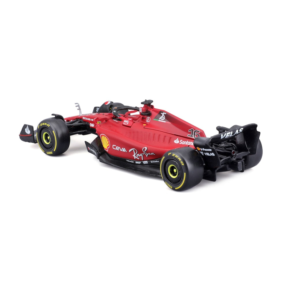 Bburago 1:43 Scale Ferrari F1-75 Charles Leclerc #16 Die-cast Model Car, Official Formula 1 Racing Series Replica with Display Base