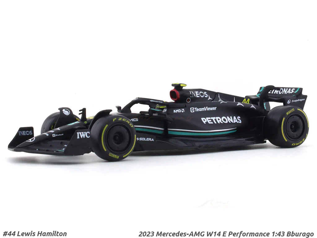 Bburago 1:43 Scale Mercedes-AMG F1 W14 Lewis Hamilton #44 Die-cast Car, Licensed Formula 1 Collector's Edition Model