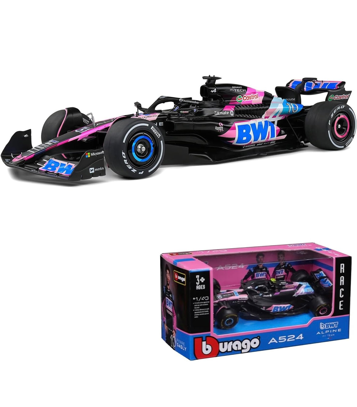 Bburago 1:43 Scale Alpine A523 Esteban Ocon #31 Die-cast Car, Authentic Formula 1 Racing Series Model Toy