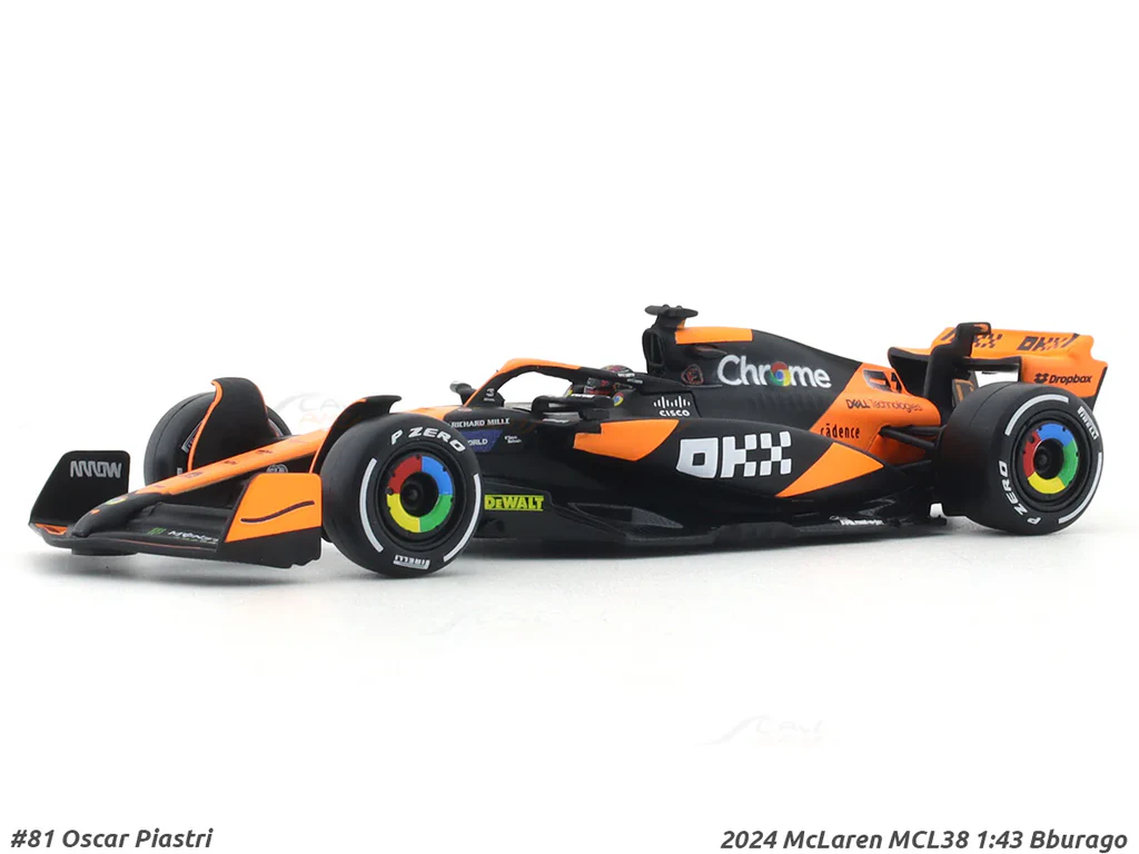 Bburago 1:43 Scale McLaren MCL60 Oscar Piastri #81 Die-cast Model Car, Official Formula 1 Team Racing Replica