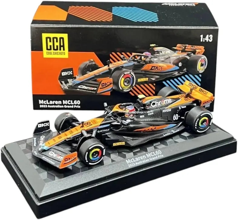 CCA 1:43 Scale McLaren MCL60 Lando Norris #4 Die-cast Car, Premium Edition in Acrylic Display Case for Collectors