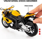 CCA 1:12 Scale BMW S1000RR Licensed Die-cast Motorcycle Model, High-Detail Superbike Replica with Working Suspension