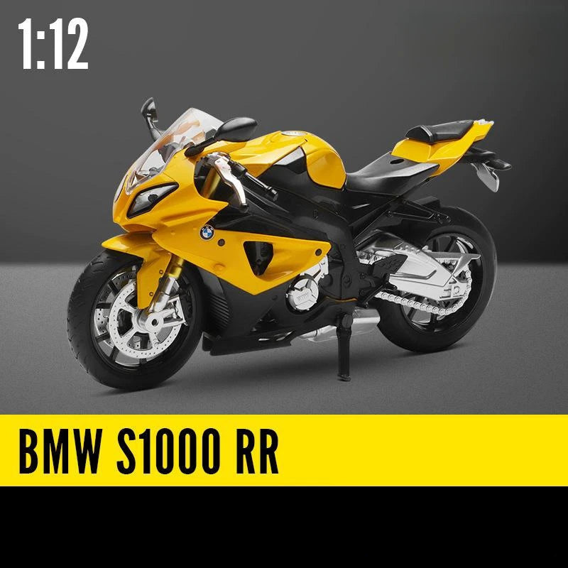 CCA 1:12 Scale BMW S1000RR Licensed Die-cast Motorcycle Model, High-Detail Superbike Replica with Working Suspension
