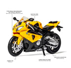 CCA 1:12 Scale BMW S1000RR Licensed Die-cast Motorcycle Model, High-Detail Superbike Replica with Working Suspension