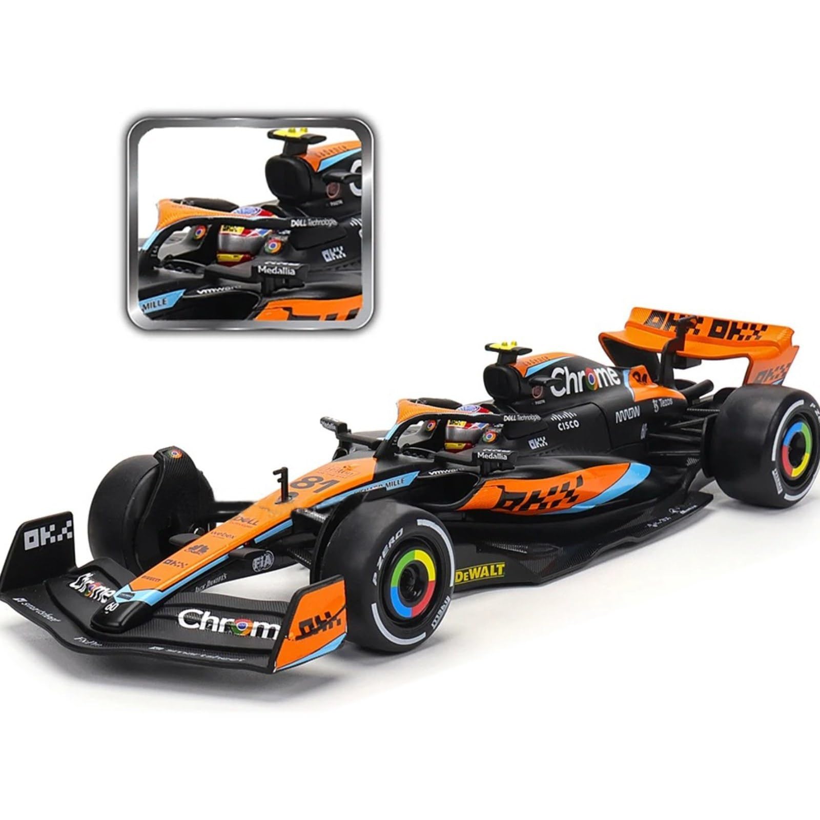 CCA 1:24 Scale McLaren F1 MCL60 Oscar Piastri #81 Large Die-cast Model Car, Professional Grade F1 Racing Replica