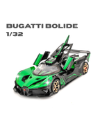 1:32 Scale Bugatti Bolide "Fire Meteor" Alloy Die-cast Model, Track-Only Hypercar Replica with Lights and Racing Sound