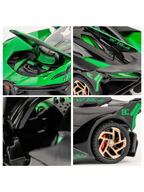 1:32 Scale Bugatti Bolide "Fire Meteor" Alloy Die-cast Model, Track-Only Hypercar Replica with Lights and Racing Sound