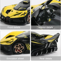 1:32 Scale Bugatti Bolide "Fire Meteor" Alloy Die-cast Model, Track-Only Hypercar Replica with Lights and Racing Sound