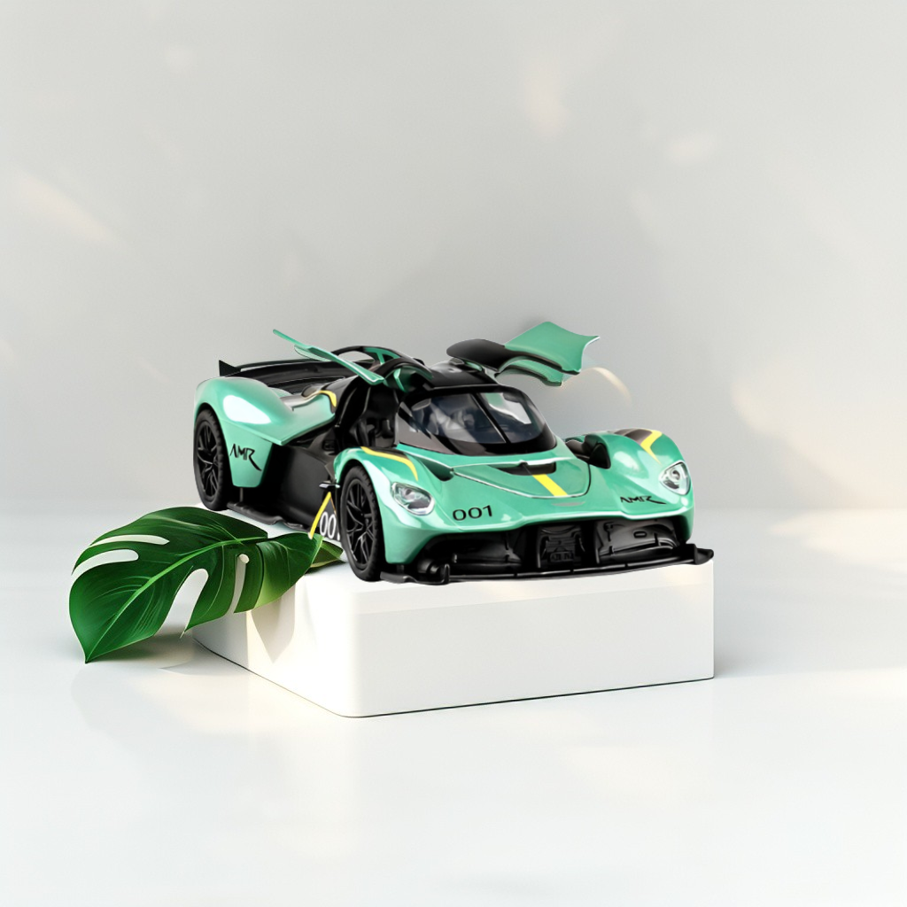 1:32 Scale Aston Martin Valkyrie AMR Pro Die-cast Model, High-Performance Track Car Replica with Aerodynamic Wings