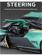 1:32 Scale Aston Martin Valkyrie AMR Pro Die-cast Model, High-Performance Track Car Replica with Aerodynamic Wings