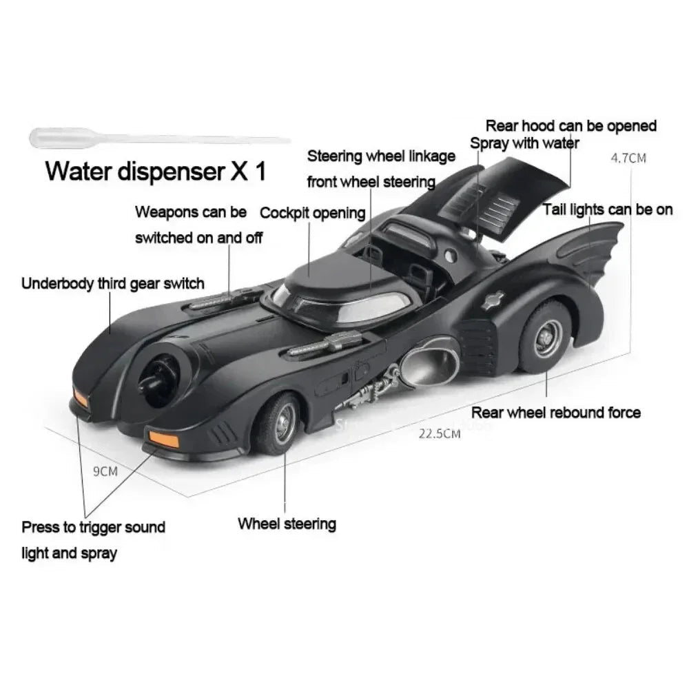 1:43 Scale Classic Batmobile (1989 Movie Edition) Die-cast Model, Iconic DC Comics Batman Collector Car
