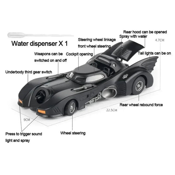 1:43 Scale Classic Batmobile (1989 Movie Edition) Die-cast Model, Iconic DC Comics Batman Collector Car