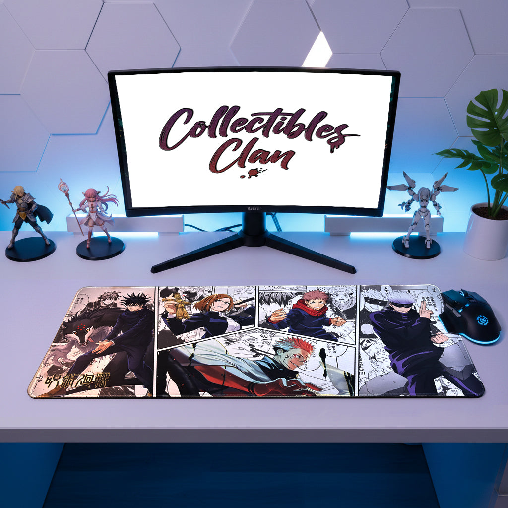 JJK Yuji & Gojo Full Group Desk Mat 80cm x 30cm