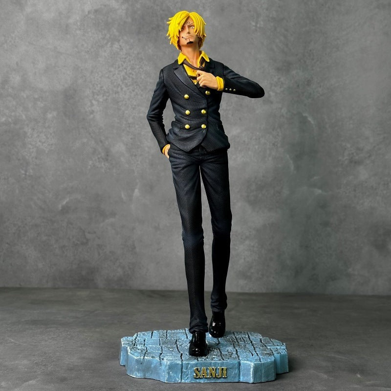 35CM 0ne Piece Vinsmoke Sanji Figurine Suit Blackfoot Shankies Figure Statue PVC Collection Decorative Toy Gifts