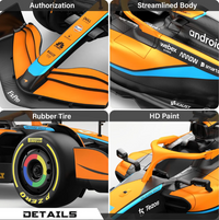Rastar 1:18 Scale McLaren MCL36 Lando Norris #4 Remote Control Car, Official Formula 1 Team R/C Replica