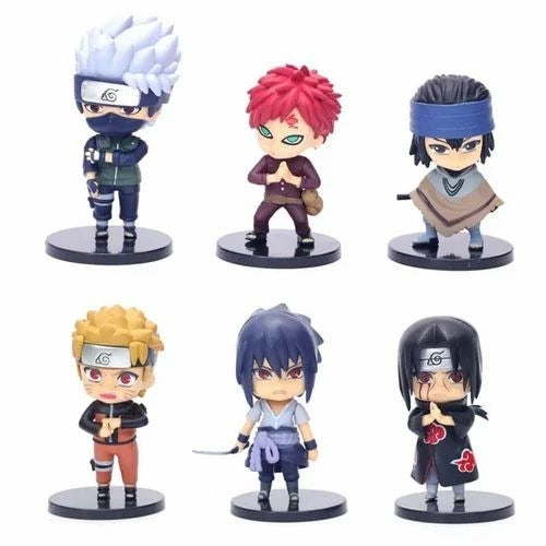Collectibles clan : Naruto 6 F Action Figure Limited Edition for Car Dashboard, Decoration, Cake, Office Desk & Study Table (10cm)(Pack of 6)