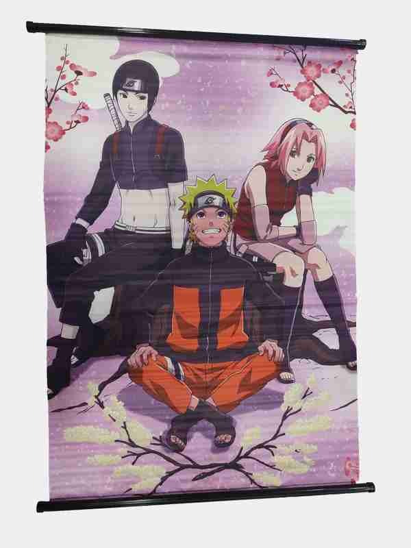 Naruto Team 7 Anime Wall Scroll Poster | Fabric Hanging Banner | Anime Room Decor By Collectibles Clan